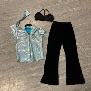4 piece jazz costume blue and black